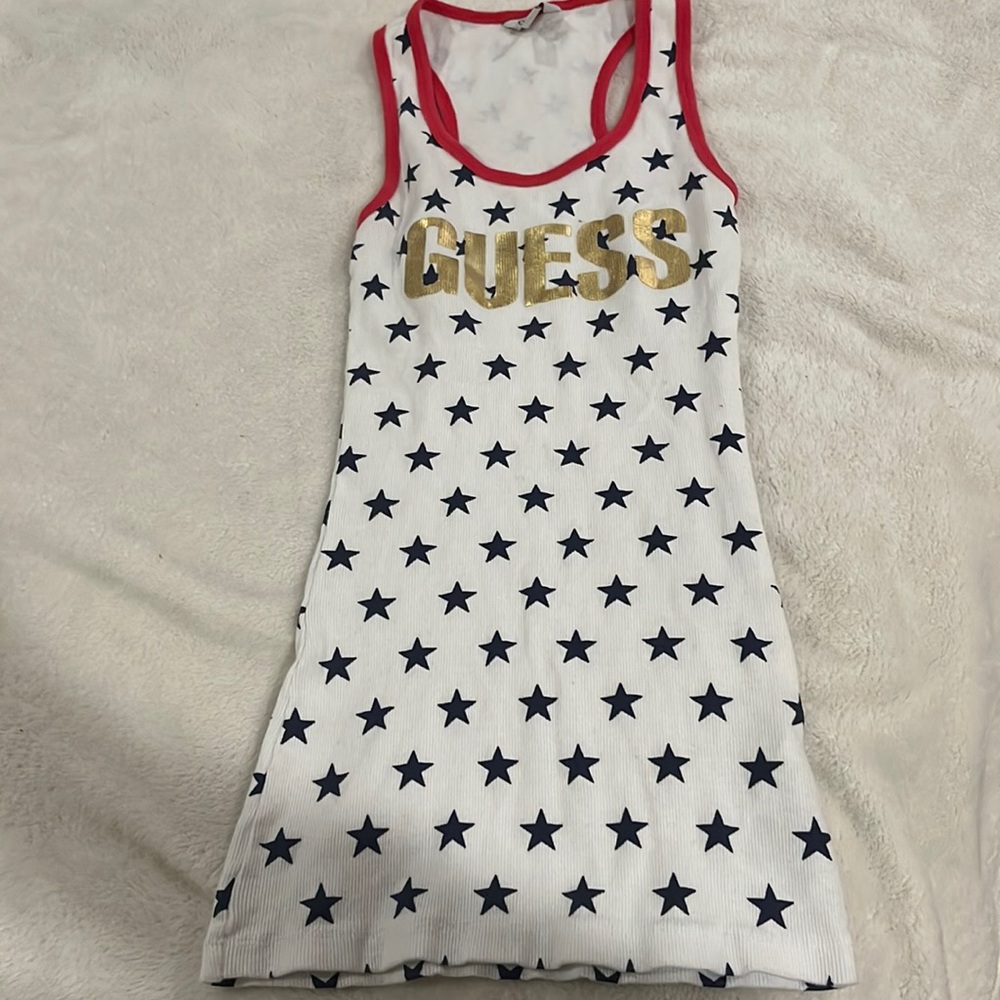 Red White and Blue GUESS racer back top size x-small